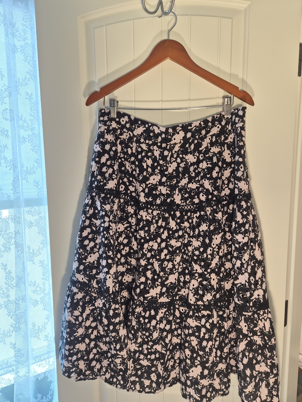 Lucia Cotton-Eyelet Midi Skirt - Tulle Flower Small - Sz 14